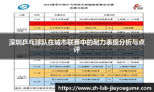 深圳乒乓球队在城市联赛中的耐力表现分析与点评